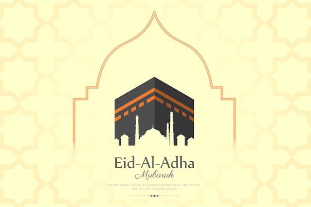 Tarjeta de felicitación islámica eid al adha mubarak