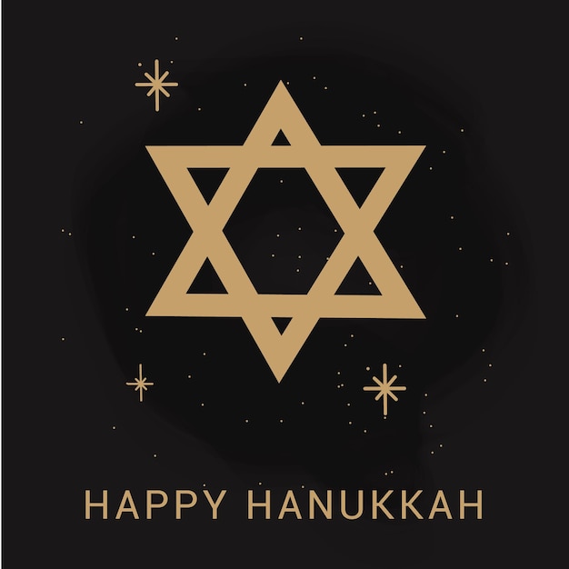 Tarjeta de felicitación con letras de Hanukkah feliz Impresión de carteles festivos inscripción tipográfica Ilustración vectorial