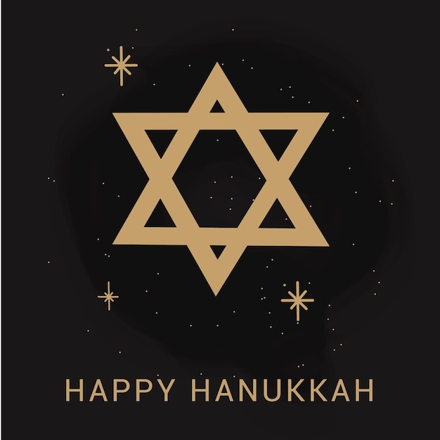 Tarjeta de felicitación con letras de hanukkah feliz impresión de carteles festivos inscripción tipográfica ilustración vectorial