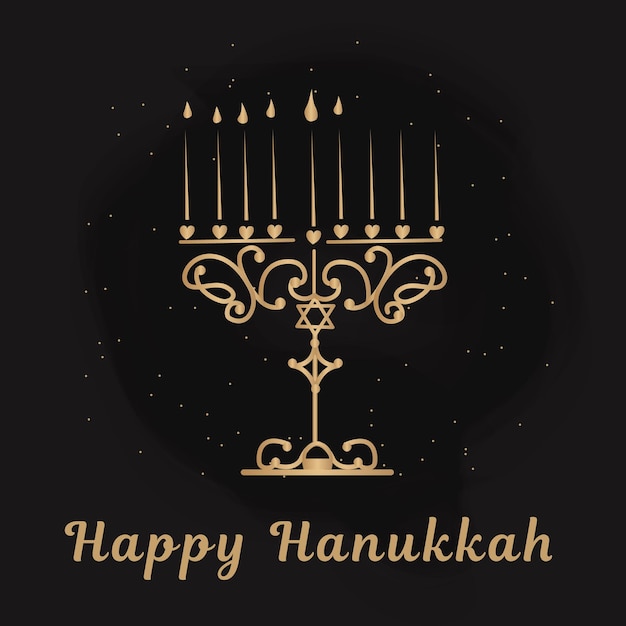 Tarjeta de felicitación con letras de hanukkah feliz impresión de carteles festivos inscripción tipográfica ilustración vectorial