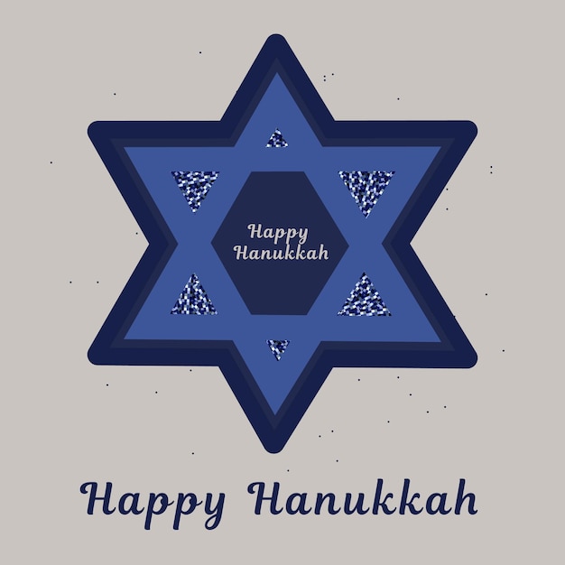 Tarjeta de felicitación con letras de Hanukkah feliz Impresión de carteles festivos inscripción tipográfica Ilustración vectorial