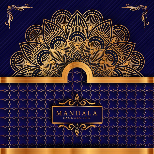 Tarjeta de felicitación de lujo mandala ramadan kareem