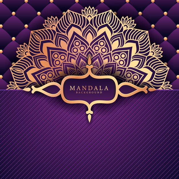 Tarjeta de felicitación de lujo ramadan kareem mandala background