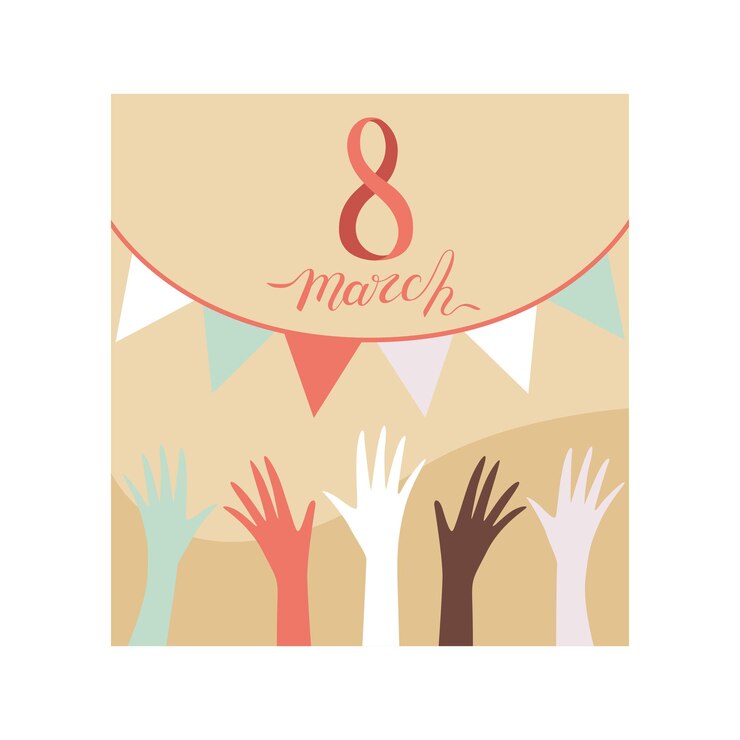 Vector tarjeta de felicitación de marzo invitación a fiesta banner festivo ilustración vectorial