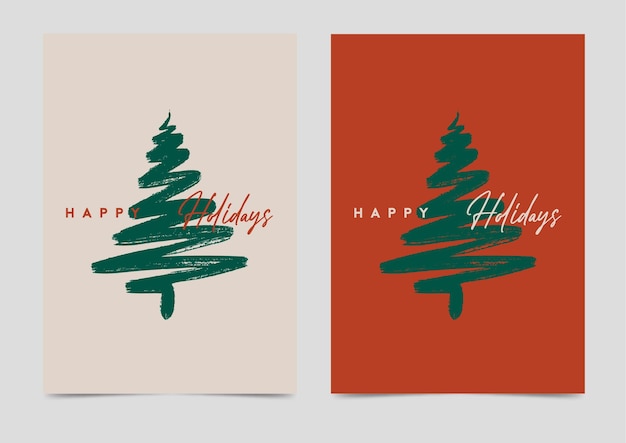 Vector tarjeta de felicitación minimalista que desea unas felices fiestas.