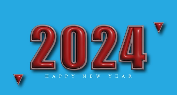 Vector tarjeta de felicitación moderna para la víspera del año nuevo de 2024