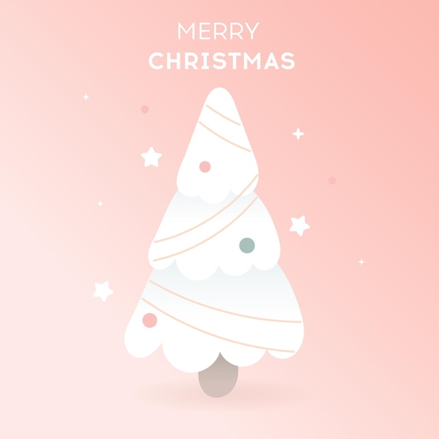 Vector tarjeta de felicitación de navidad con árbol de navidad