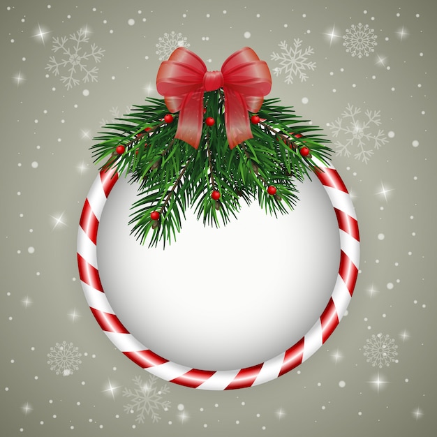 Tarjeta de felicitación de Navidad con corona de Navidad