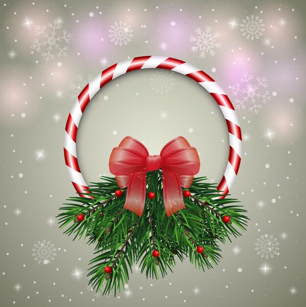 Tarjeta de felicitación de Navidad con corona de Navidad