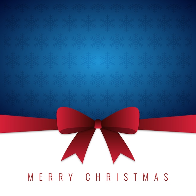 Tarjeta de felicitación de Navidad feliz con lazo rojo