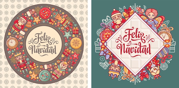 Tarjeta de felicitación de Navidad Feliz Navidad. fiesta española