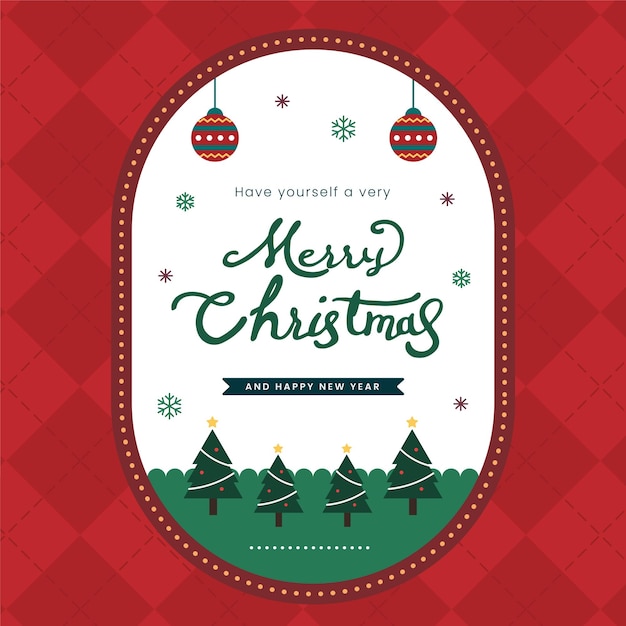 Tarjeta de felicitación de Navidad de invierno con una ilustración linda