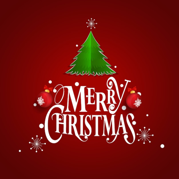 Tarjeta de felicitación de Navidad con letras de feliz Navidad