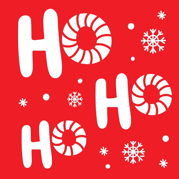 Vector tarjeta de felicitación de navidad con palabras de caligrafía hoho.