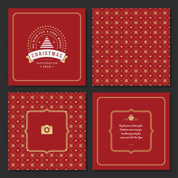 Tarjeta de felicitación de navidad y patrón