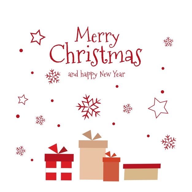 tarjeta de felicitación de navidad y regalo