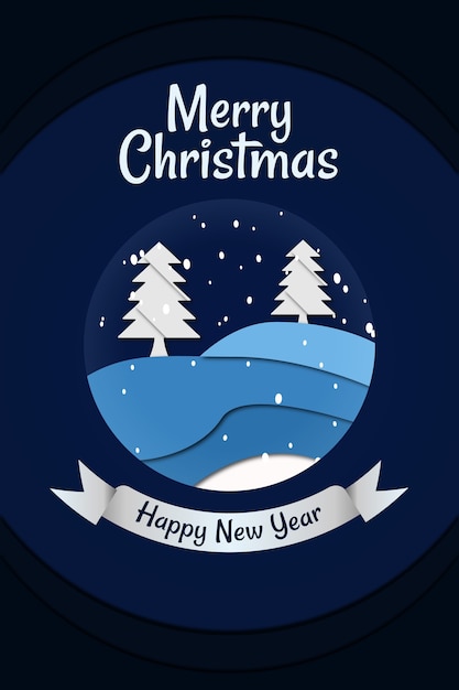 Tarjeta de felicitación navideña de diseño plano