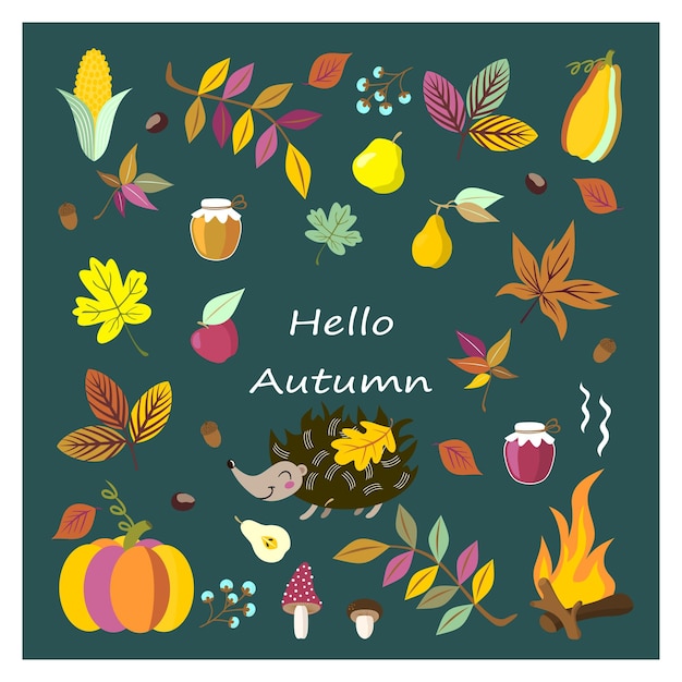 Tarjeta de felicitación de otoño