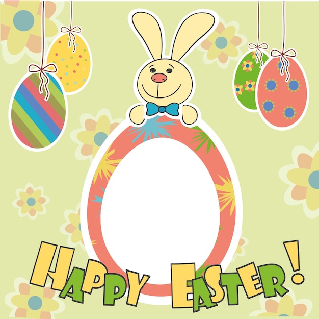 Tarjeta de felicitación de Pascua feliz ilustración vectorial