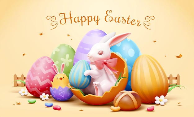 Tarjeta de felicitación de Pascua feliz