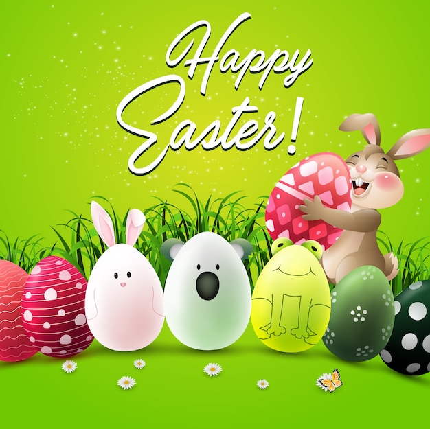 Tarjeta de felicitación de Pascua feliz