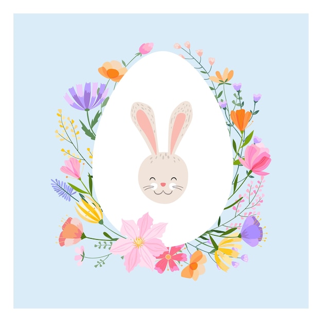 Vector tarjeta de felicitación de primavera de pascua