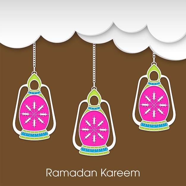 Vector tarjeta de felicitación de ramadán para la celebración del festival de la comunidad musulmana.