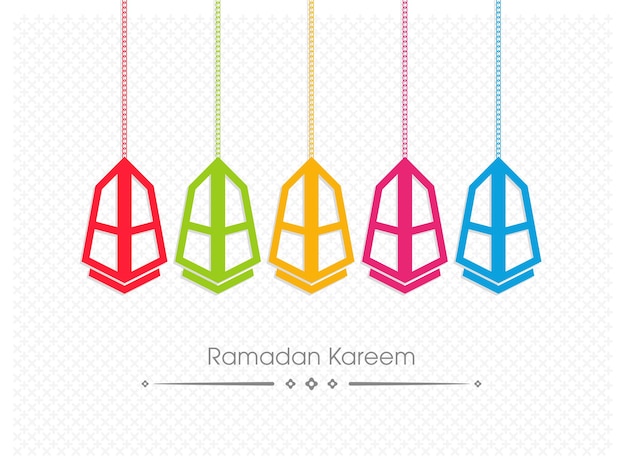 Tarjeta de felicitación de Ramadán Kareem para la celebración del festival de la comunidad musulmana