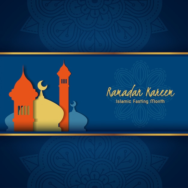 Tarjeta de felicitación de ramadan kareem