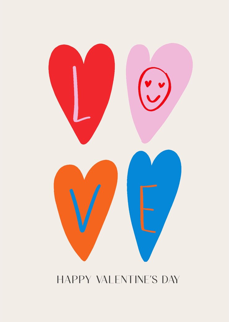 Vector tarjeta de felicitación de san valentín o colección de carteles con corazones y amor también es útil como fondo
