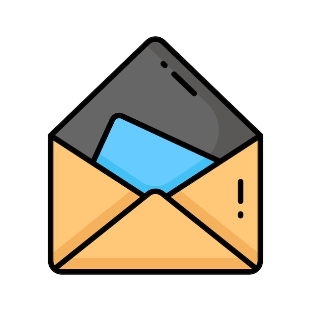 Tarjeta de felicitación en sobre que muestra el icono conceptual de la tarjeta de felicitación diseño vectorial de la tarjeta d'invitación
