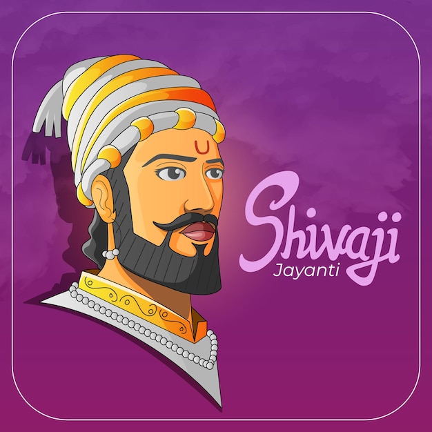 Vector tarjeta de felicitación de vector de celebración de shivaji jayanti