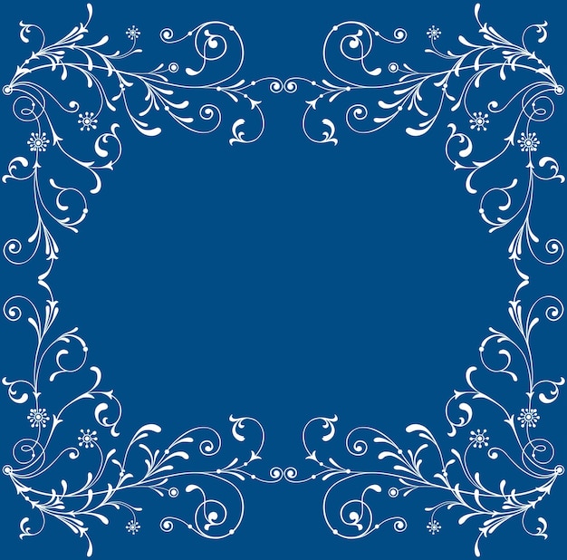 Tarjeta de felicitación de vector con marco de ramitas congeladas decorativas