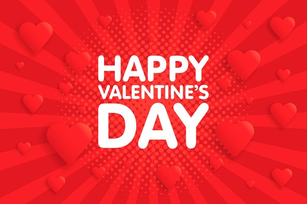 Tarjeta de felicitación de la vendimia del día de San Valentín feliz. Fondo con la ilustración de vector de corazones