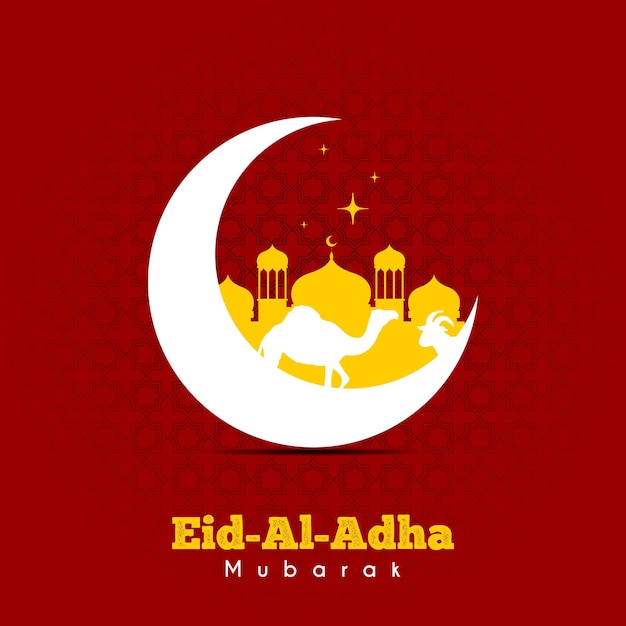 Tarjeta de felicitaciones para la fiesta islámica de Eid ul adha Mubarak