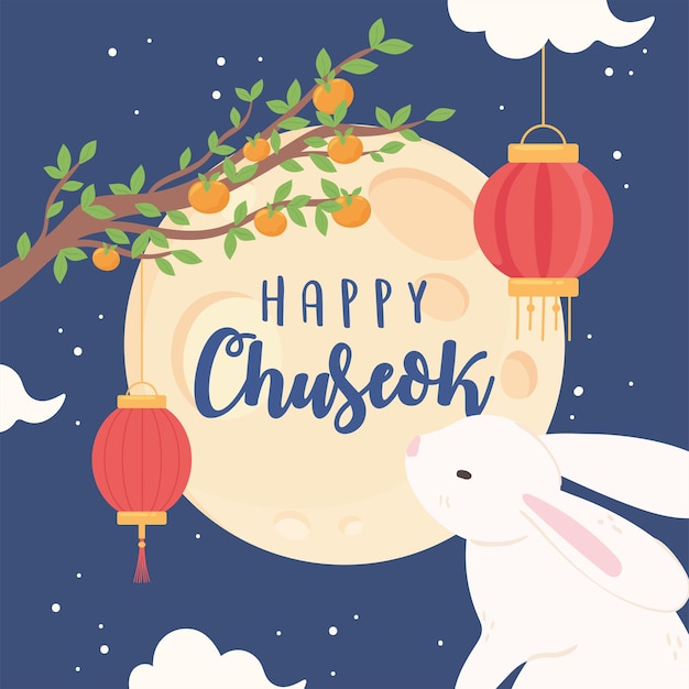 Tarjeta feliz chuseok
