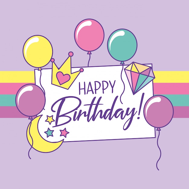 Tarjeta de feliz cumpleaños de fantasía
