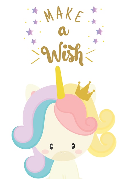 Vector tarjeta del feliz cumpleaños con lindo unicornio
