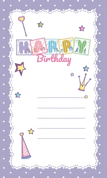 Tarjeta de feliz cumpleaños para niña