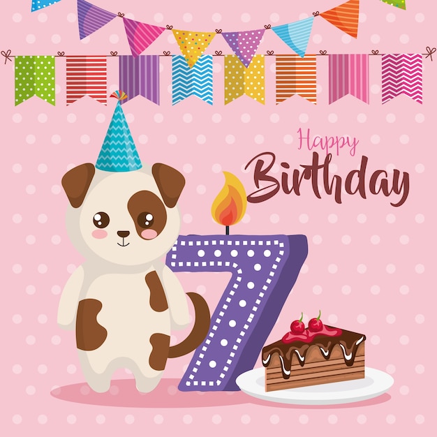 tarjeta de feliz cumpleaños con perro
