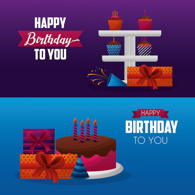 Vector tarjeta de feliz cumpleaños