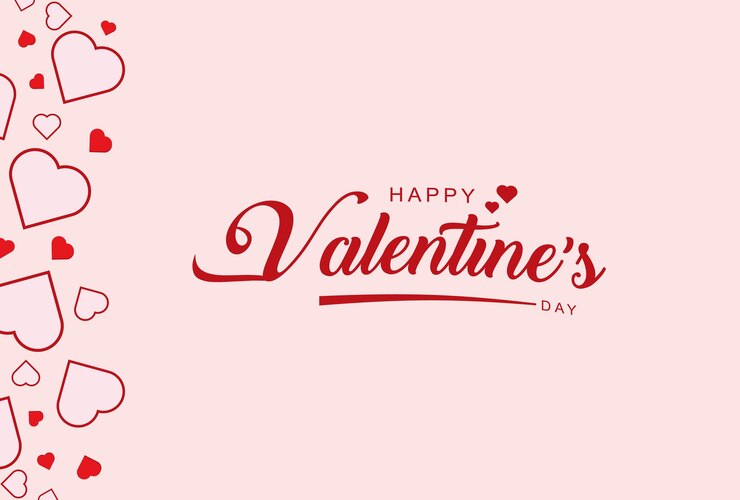 Tarjeta de feliz día de San Valentín y fondo simple