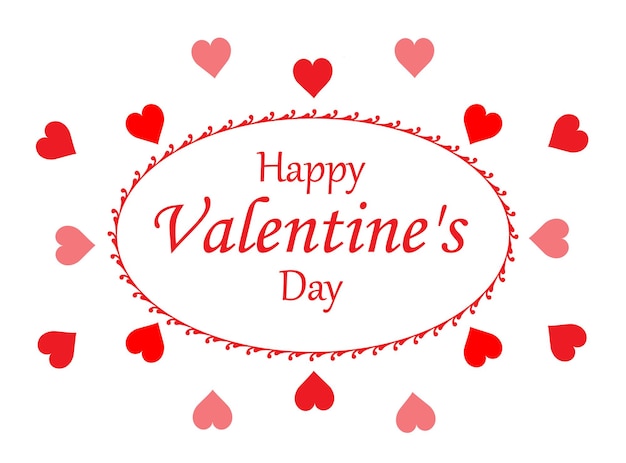 Tarjeta de feliz día de San Valentín en un marco