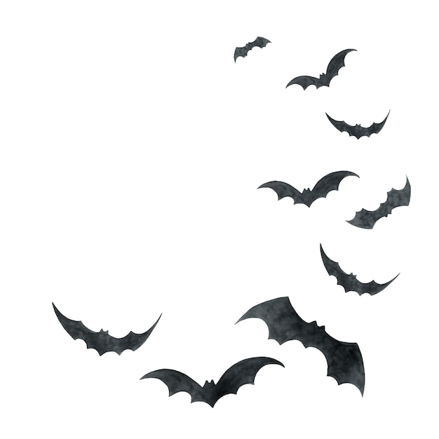 Tarjeta de feliz Halloween vector acuarela aislada sobre fondo blanco