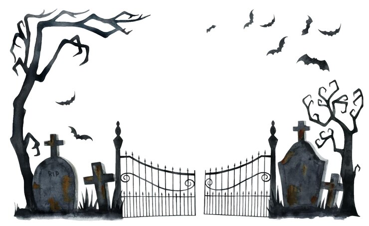 Vector tarjeta de feliz halloween vector acuarela aislada sobre fondo blanco