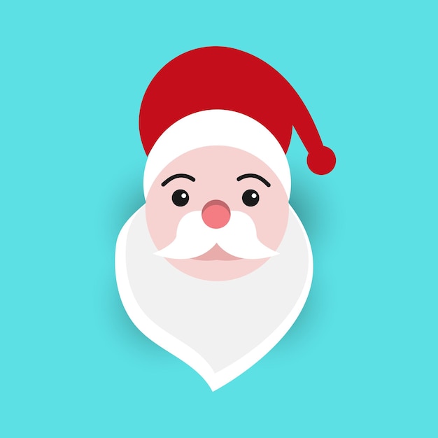 Vector tarjeta de feliz navidad con cara de santa claus