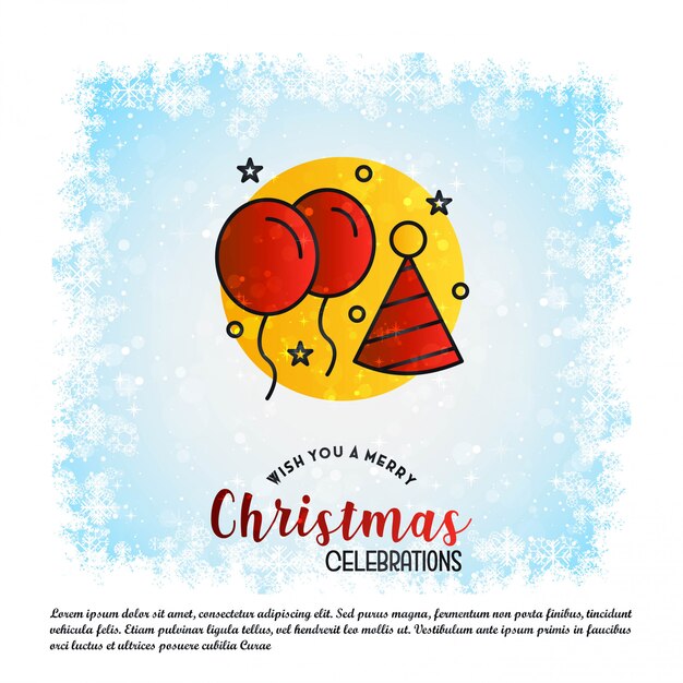 Tarjeta de feliz navidad con diseño creativo y fondo claro.