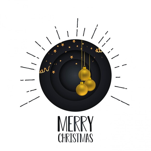 Tarjeta de feliz navidad con diseño creativo.
