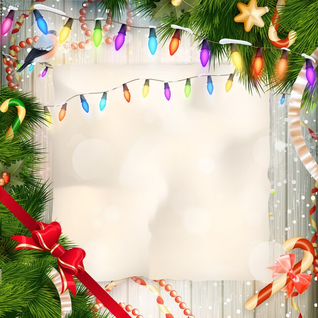 Tarjeta de feliz Navidad con espacio de copia.