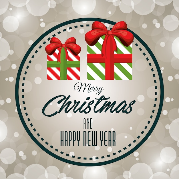 tarjeta feliz Navidad con etiqueta de regalo